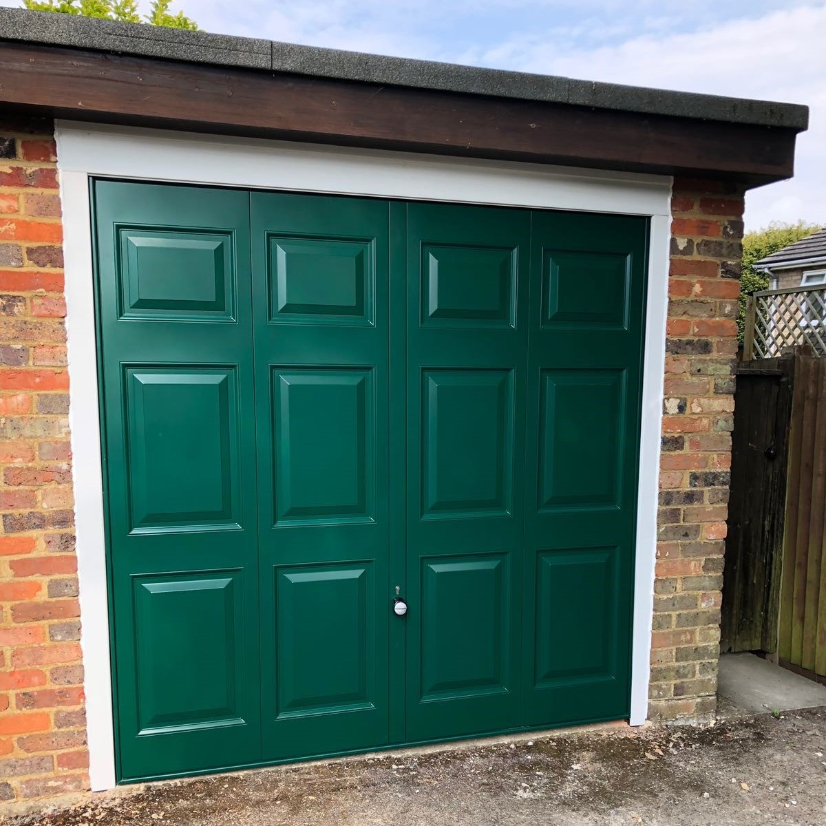 and Hormann Georgian Moss Green Up and Over garage door garage door repair in Marlow